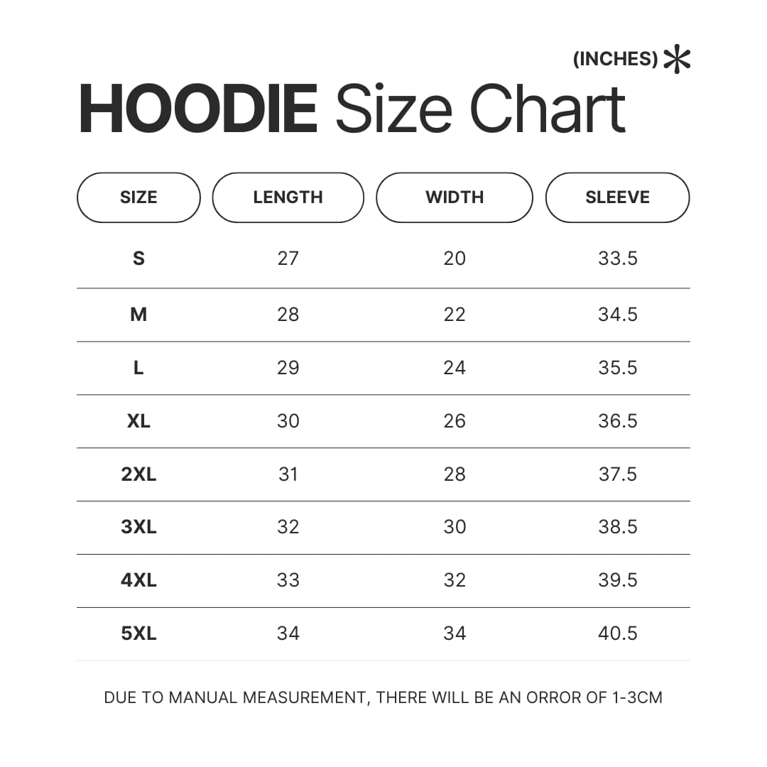 Hoodie Size Chart - Ed, Edd n Eddy Store