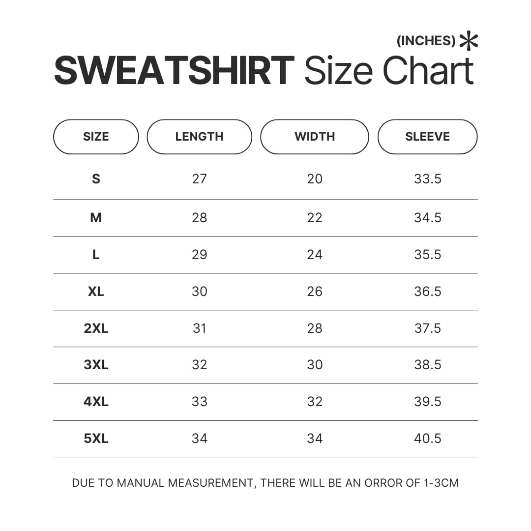 Sweatshirt Size Chart - Ed, Edd n Eddy Store