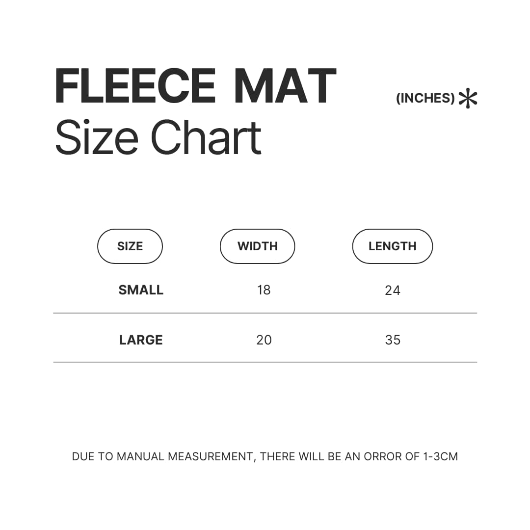 Fleece Mat Size Chart - Ed, Edd n Eddy Store