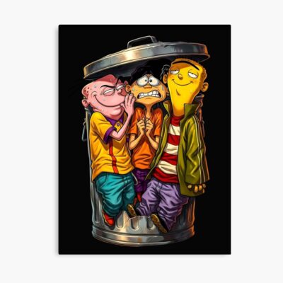 Ed Edd N Eddy Trash Can Trio Retro Cartoon Fan Art Poster