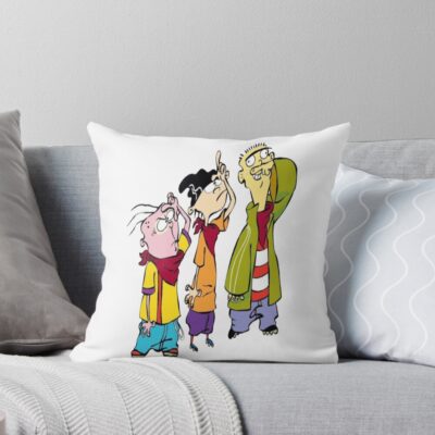 Edd And Eddy And Ed Throw Pillow